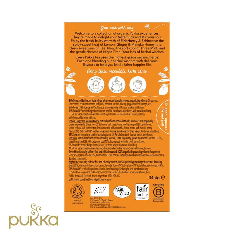 Pukka Herbs Pukka Herbal Collection, Selection of Five Organic Herbal