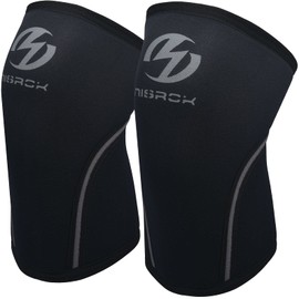 Nisrok Knee Wraps (1 Pair), 7mm Neoprene Compression Knee Brace, Great Support for Cross Training, Weightlifting, Powerlifting, Squats, Basketball and More (Black, XX-Large)