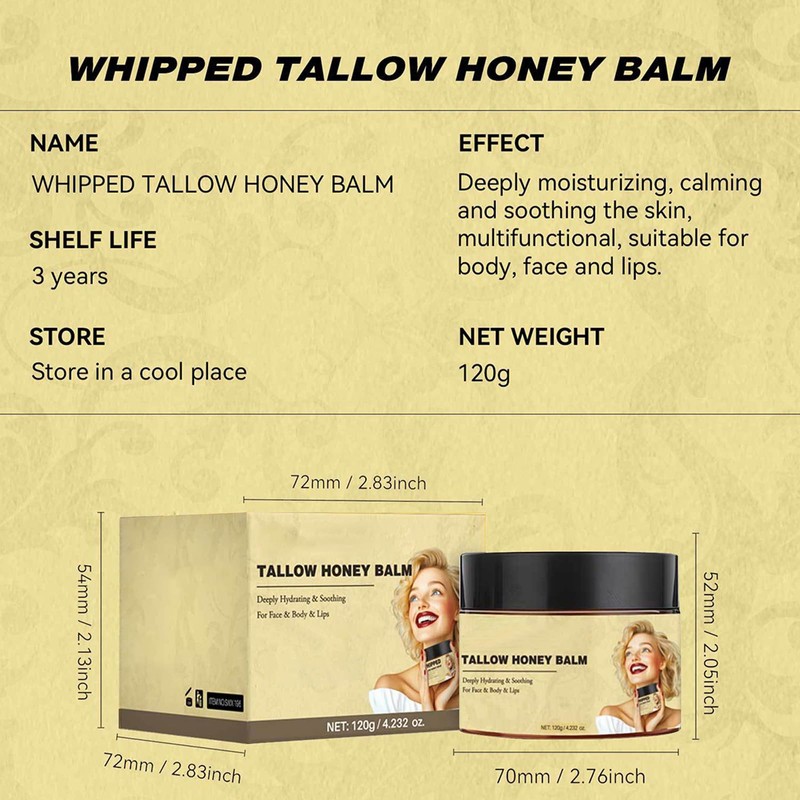 Hppsctink 120 g Beef Tallow Cream, Beef Tallow Skincare, Beef