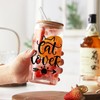 Cat Themed Makeup Bags and Glass Cup Set for Women