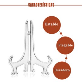 Caballetes de Plástico Placa Stands Marco Soporte De La Visualización,Caballetes De PláStico Para ExhibicióN,30 Piezas Soporte Para Marco De Fotos Plegable Para Fotos, Platos, Certificados, Caballetes De ExhibicióN En Bodas