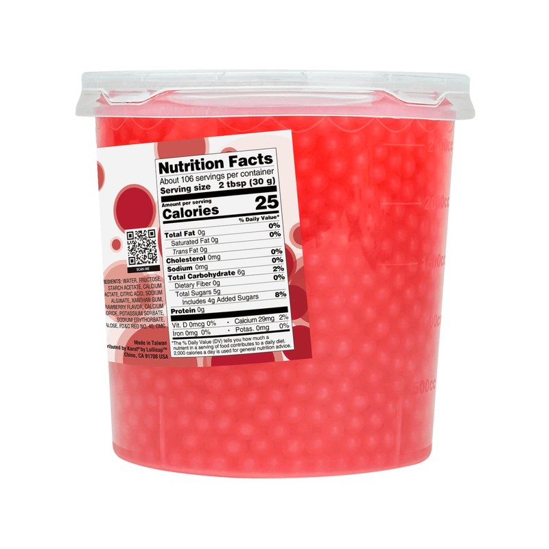 Tea Zone [7 Pounds] Strawberry Popping Pearls for Boba Tea