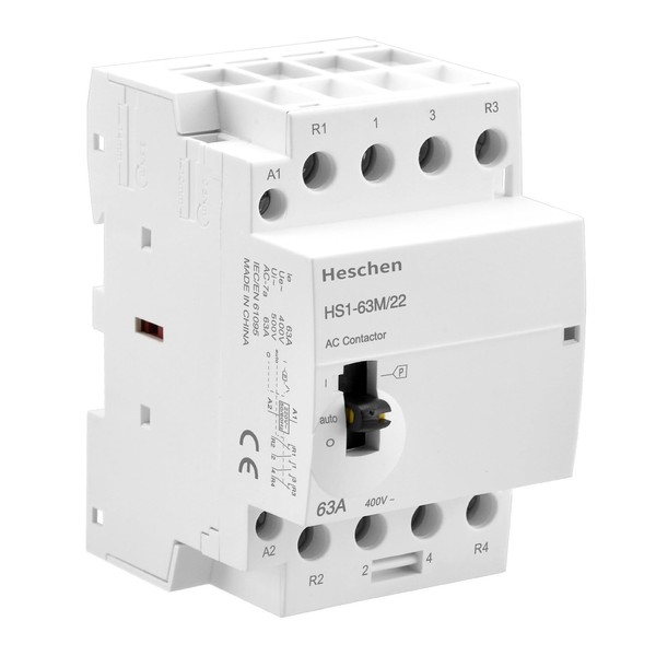 Heschen Modular Household AC Contactor, HS1-63M/22, 63A, 4 Pole, 2NO