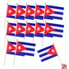HSQCEZ 12Pcs Small Cuba Flags on Wooden Stick Mini Cuban