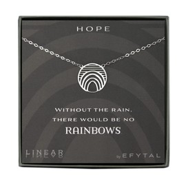 EFYTAL Inspirational Gifts, 925 Sterling Silver Hope Linear Necklace, Geometric Pendant Jewelry for Women, Motivational Gifts for Her, Encouragement