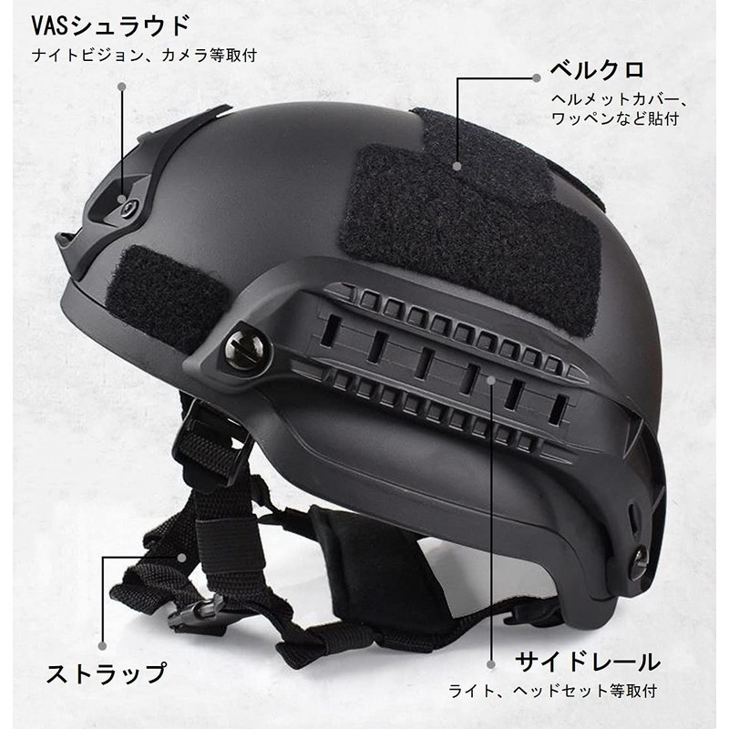 Ansimple Tactical Helmet, Airsoft Helmet, Cosplay Helmet, Survival Game, Equipment,