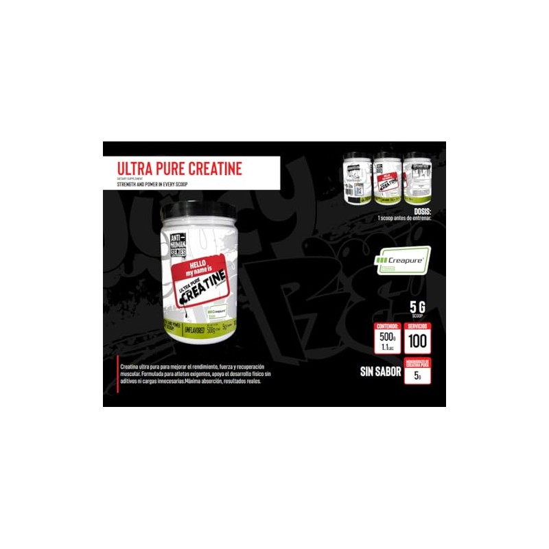 Antihuman Series Ultra Pure Creatine | Monohidrato de Creatina Creapure®