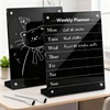 2PCS Black Acrylic Weekly Dry Erase Board with Stand for