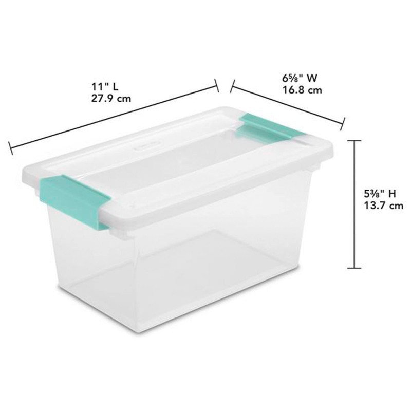 Sterilite 19628604 Medium Clip Clear Storage Box With Latched Lid
