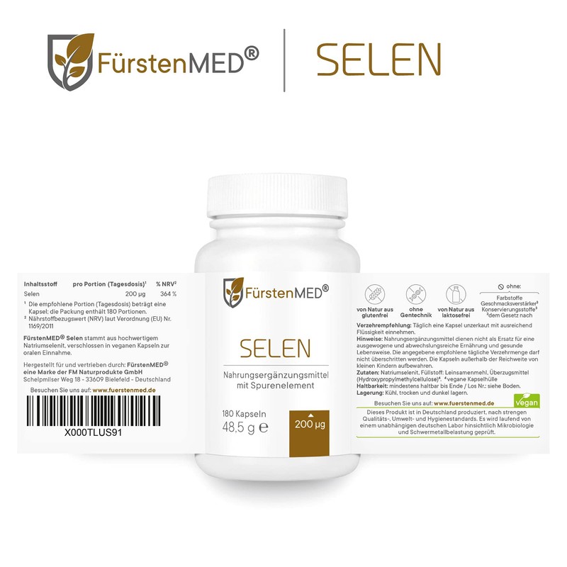 FürstenMED® Selenium Capsules - Selenium 200 μg - Selenium High