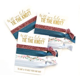 Bridesmaid Proposal Set | Will you help me Tie the Knot?| Hair Tie Favors | To have & to hold your hair back (3, WCLittleDeer)