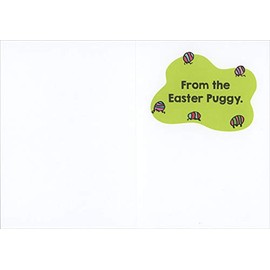 RSVP Pug with Bunny Ears Sitting in Basket Funny : Humorous Dog Easter Card