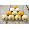 ARTISNO Beautiful Yellow and White Ceramic Knobs Kitchen Cabinet Drawer