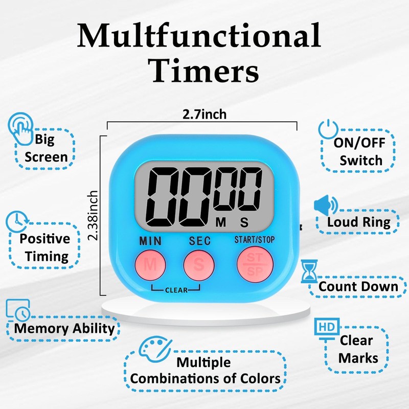 ZILLEEN Classroom Timer for Kids Teachers Digital Timers, Blue Green