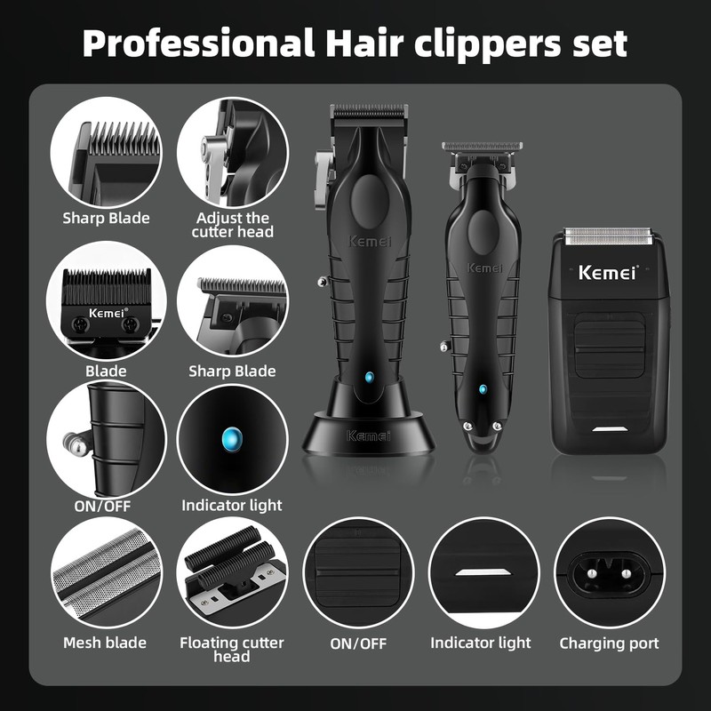 KEMEI Hair Clipper, Hair Trimmer, Beard Shaver Set for Men,