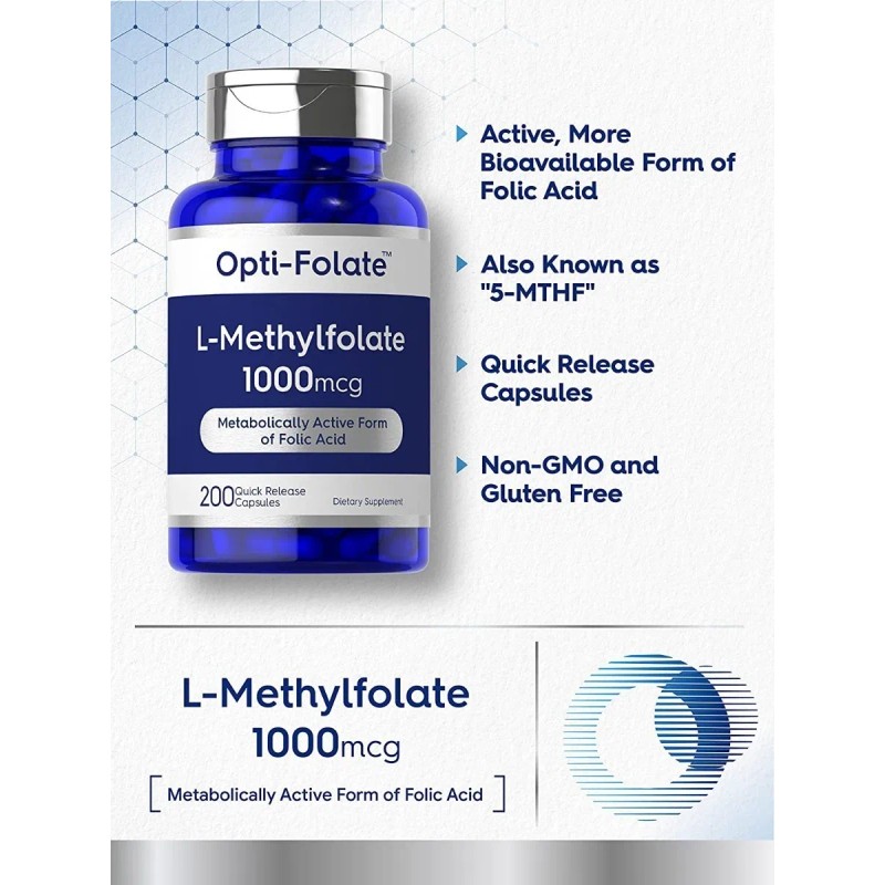 Folato De Metilo Vitamina B 1000mcg 200 Caps Eg Ff29