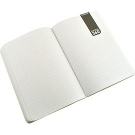 Zequenz Classic 360 Soft Cover Notebook, Soft Bound Journal, Large, Black, 5.75" x 8.25", 200 Sheets / 400 Pages, Ruled, Lined Premium Paper