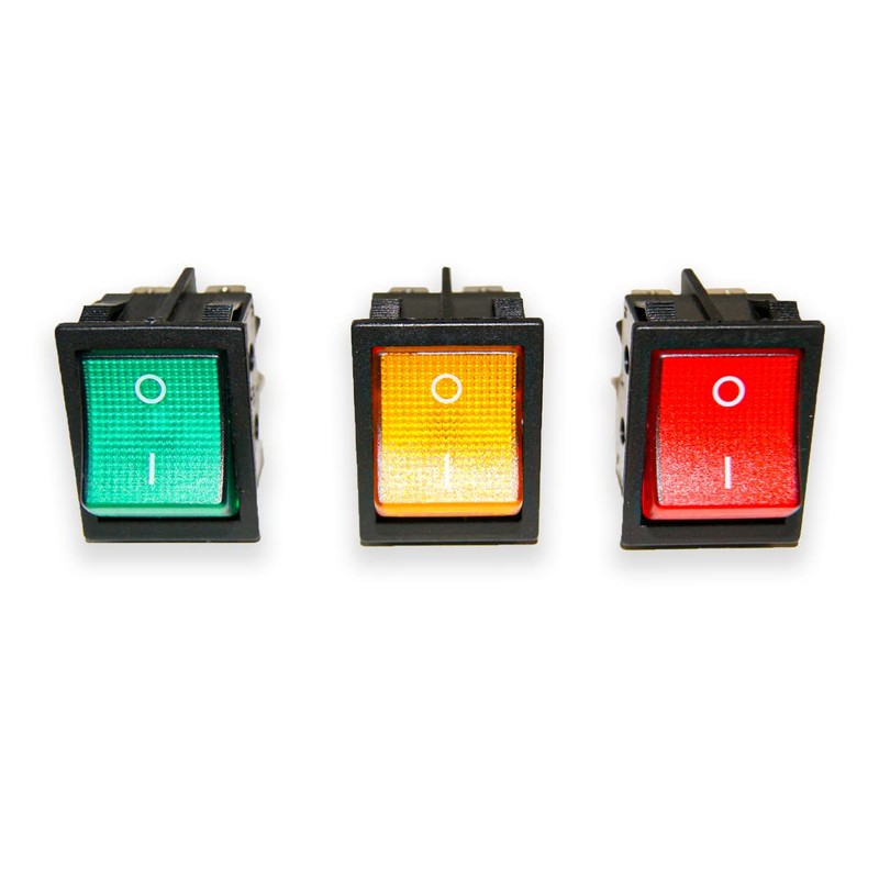 GOLDMAN SERVICE | Set of 3 DPST Bipolar Rocker Switches