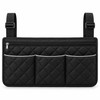 Wheelchair Side Bag – Black Armrest Organizer Pouch with 3