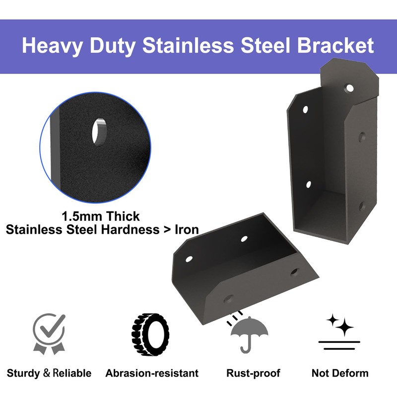 Hehdbz 2 Pair Stainless Steel 2" x 4" (1 ½"