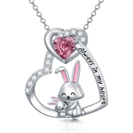 Flpruy Animal Necklace 925 Sterling Silver, Cute Animal Necklace Jewellery, Birthday Gifts Women Girls Ladies, Sterling Silver, Cubic Zirconia