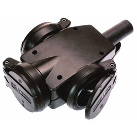 as - Schwabe 3-Way NF 2P+T 230V / 16A - Power Strip Made of Reinforced Rubber - Suitable for Construction Sites / Industry / Home - IP44 - Made in Germany I 860455