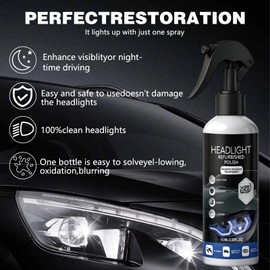 2Pcs Car Headlight Restoration Polishing Kits,Headlight Restoration Kit,Multifunctional Car Headlight Polishing for All Vehicle Types,Headlight Cleaner and Restorer Kit (100ml+20ml)