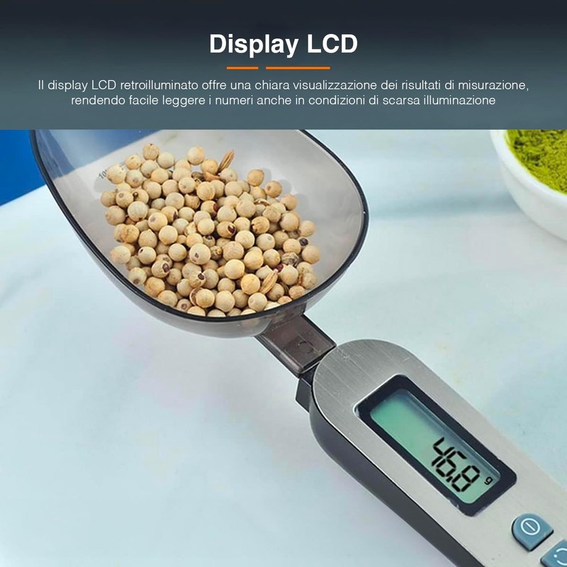 Avilia Digital Kitchen Scales with Integrated Spoon - Advanced Precision