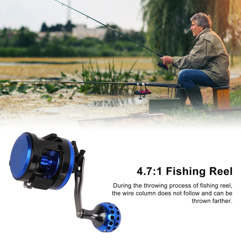 Metal Drum Fishing Reel 7+1BB 4.7:1 High Speed 6KG Maximum