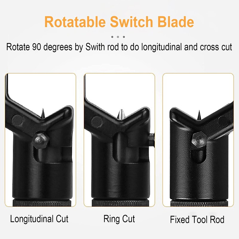 GROWORD 8-28.6MM Transverse Armoured Cable Stripper - Double Head FTTH