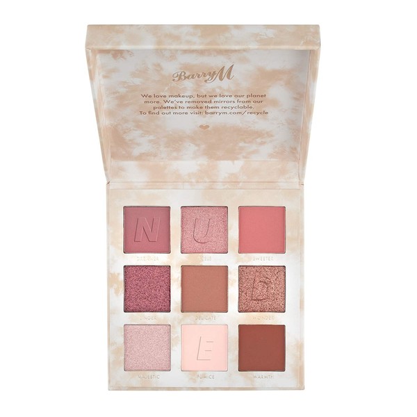 Barry M Cosmetics Nude and Neutral Eyeshadow Palette - 9 Natural Tones in Matt & Shimmering Highly Pigmented Subtle Colours