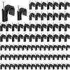 100 Pieces Half Clamps J-Hook with Nail, Black, for Pex