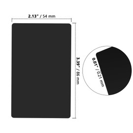 ZOENHOU Pack of 150 0.21 mm Black Metal Business Cards, Aluminium Blanks Metal Business Cards, Laser Marking, Engraved Business Cards for Business, Office, 86 x 54 x 0.21 mm