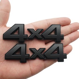 2Pc 4X4 Decal Fender Tailgate Emblem Badge 3D Nameplate Trunk 3D Raised Strong Adhesive Replacement for Universal Cars (All Black)