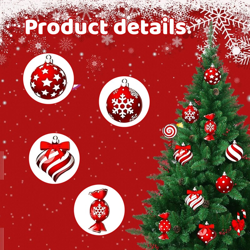 36 Pcs Candy Cane Lane Christmas Decorations,Candy Cane Christmas Decorations,