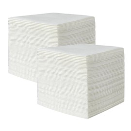 MBBUROYY Disposable Cocktail Napkins Cloth Like Napkins Disposable Table Napkins Linen-Like Bulk Square Napkins for Party or Wedding,20×20cm,200 Count (White)