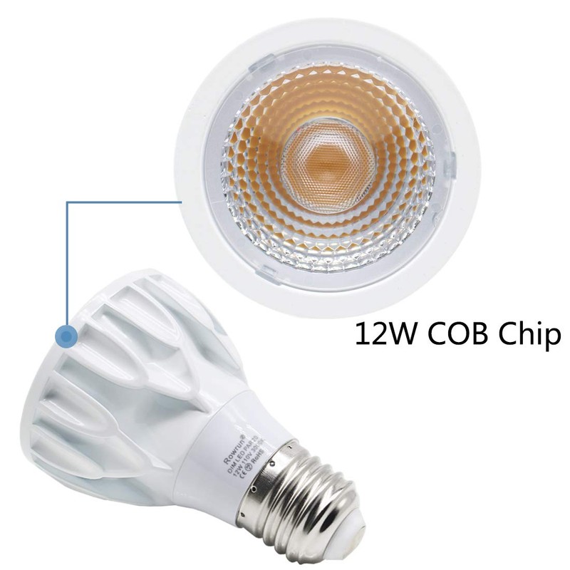 PAR20 12W Narrow Flood Light Bulb E26 Dimmable LED Bulb