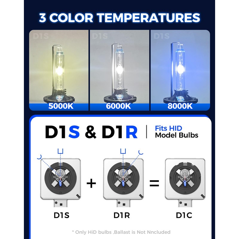 Marsauto D1S HID Bulbs, 66144 66140 85140 85415 (85415C1) for