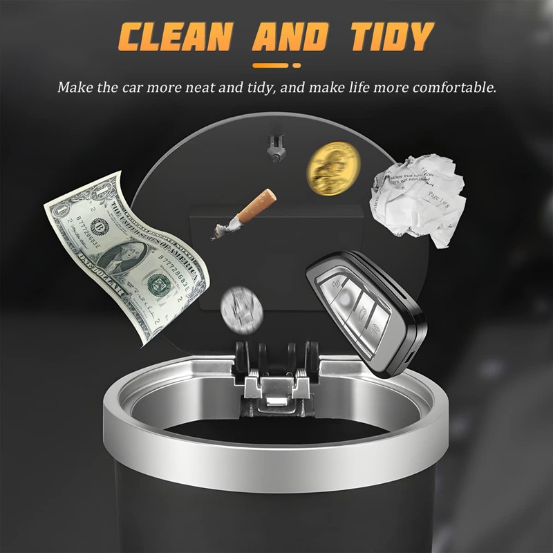 JNNJ Car Trash Bin, Car Mini Bin with Lid, Plastic