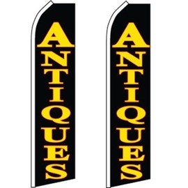 2 Swooper Flutter Feather Flag ANTIQUES Black Yellow