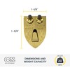 OOK 55005 Picture Hangers, Art Hangers, Shield Design, Brass, Reusable