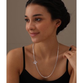 LeCalla 925 Sterling Silver Lariat Y Necklace for Women | Adjustable Toggle Clasp Necklace | Accessories for Women | Gifts for Her 20 Inches