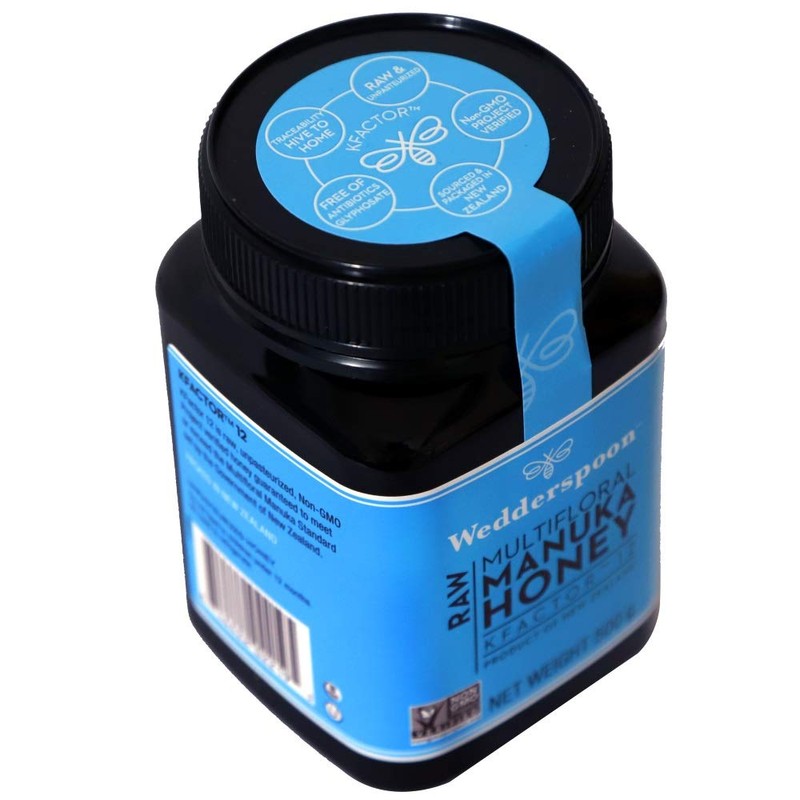 Wedderspoon Raw Premium Manuka Honey, KFactor 12, 17.6 Oz (500g),