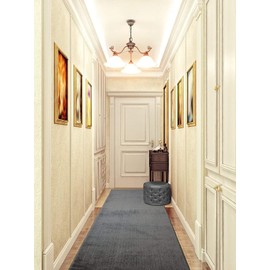 ORFA HOME Custom Cut Hallway Runner Rug, Slip Resistant, 31 Inch Wide X Your Choice of Length, Solid Grey, 31 Inch X 6 feet