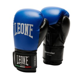 LEONE 1947 Boxing Gloves Unisex [THUNDER] Synthetic Leather Outer PU Pad Velcro Closure (10oz) Blue GN383 [Genuine]