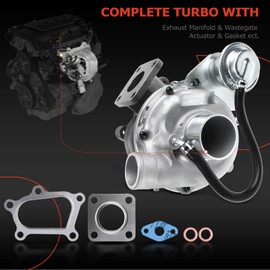 A-Premium Complete Turbo Turbocharger Kit, with Wastegate Actuator & Gasket, Compatible with New Hollander, CAT 247 Series Skid, Terex Loaders, Tractor TC55DA, SHIBAURA Tractor ST445, Replace# 2389349