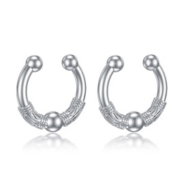 PELOVNY Norse Viking Rune Ear Cuff 925 Sterling Silver Hypoallergenic Celtic Knot Pagan Earrings Jewelry for Women Men, Sterling Silver, non