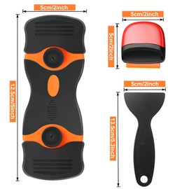 Tallew 9 Pcs Plastic Scraper Tool Sticker Plastic Razor Blade Scraper Plastic Pick Plastic Non Scratch Tool Putty Knife for Window Floor Label Removal Paint Cleaning(Black)