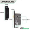 EAI Mortice Bathroom Lock | 61x44mm | Matt Black -