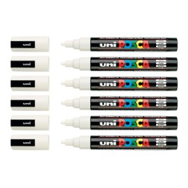 Faber-Castell uni-ball 205026 - Marker Posca with Medium Fine Bullet Tip, White, Pack of 6, PC-5